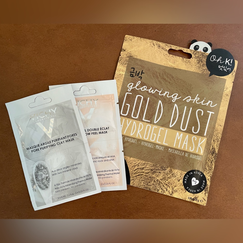 Vichy face mask and 1 Oh K! Gold Dust hydrogel sheet mask NWT. Set of the 2